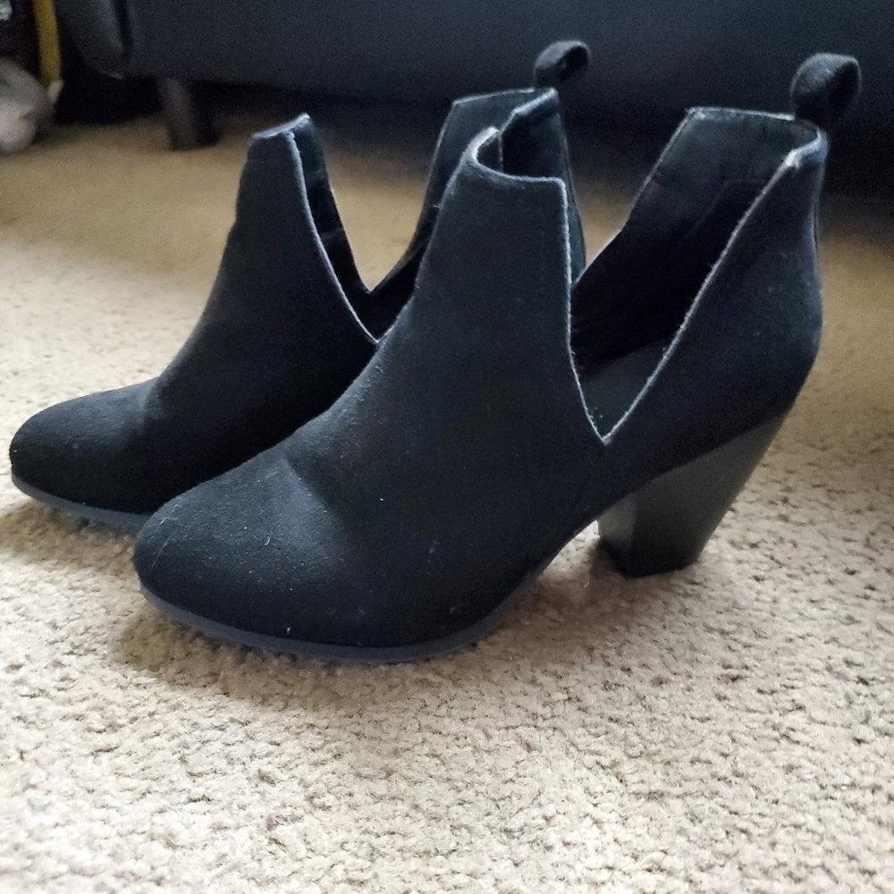 Suede black booties